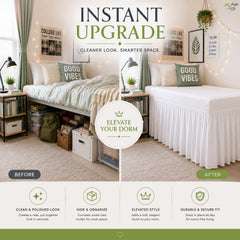 Cottington Lane ruffle detail highlighting elegant texture and dorm-style upgrade
