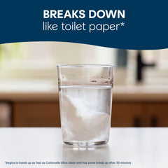 Cottonelle wipe in hand demonstrating larger size and hand protection