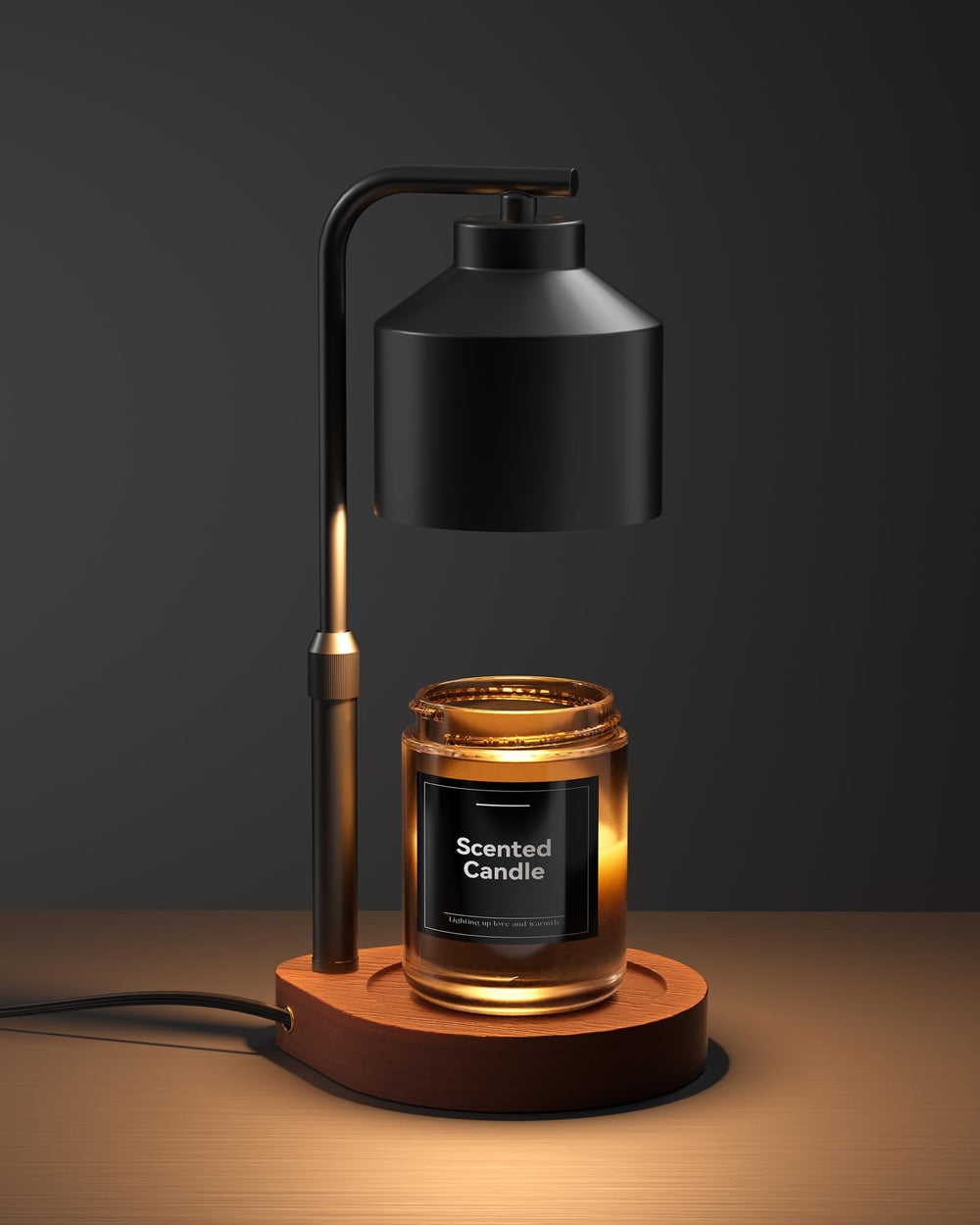 Cozmara front view showing lamp warming a jar candle and adding safe fragrance