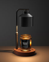 Cozmara front view showing lamp warming a jar candle and adding safe fragrance