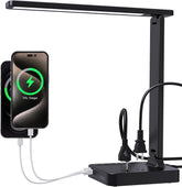 cozoo desk lamp front view showing sleek black design and workspace benefit