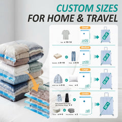 Cozy Essential medium bag filled with clothes showing how it compresses bulk