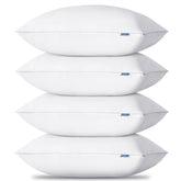 CozyLux front view of four-pack standard pillows showing clean packaging and value
