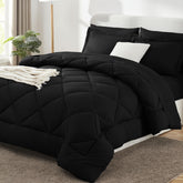CozyLux front view comforter in black showing clean finish and quick bedroom refresh