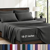 CozyLux king sheet set front packaging showing contents and color options for easy selection