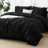 CozyLux queen comforter front view showing neat pintuck and elegant finish