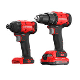 CRAFTSMAN combo kit front view showing drill, impact, battery and bag for quick setup