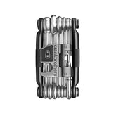 Crankbrothers Multi Tool M 19 front view showing compact matte black body and tool layout benefit versatility