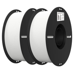 Creality white PLA front packaging showing two 1kg spools and value benefits