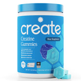 Create gummy bottle front view showing label and servings for easy identification and trust