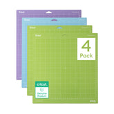 Cricut front packaging showing four 12x12 mats and included cover, organized