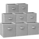 Criusia front view of eight grey cubes stacked showing neat storage benefit