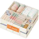 Criusia front packaging showing beige 14-pack and benefit of organized drawers