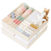 Criusia front pack view showing 10 beige drawer organizers and contents benefit