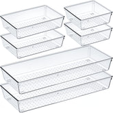 Criusia clear tray set front view showing contents and neatness benefit