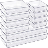 Criusia front packaging showing the clear 10-piece tray set and fast organization