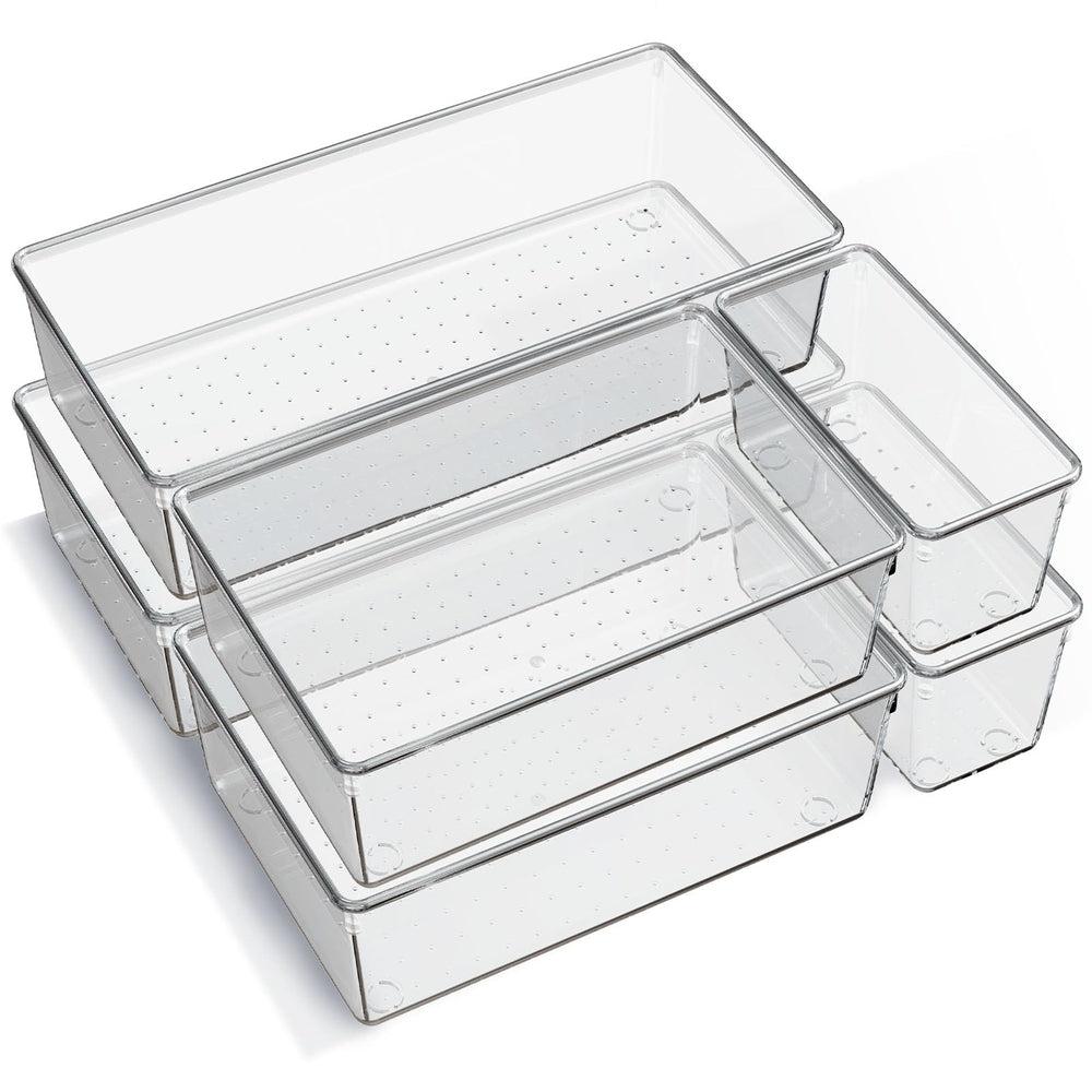 Criusia clear trays front packaging showing full 6-pack and sizes for easy selection