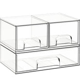 Criusia front view stack showing clear drawers and neat storage benefit