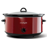 Crock-Pot front view in red showing controls and large capacity for family meals