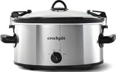 Crock-Pot front view showing silver housing and handles, emphasizing portability benefits