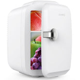 CROWNFUL mini fridge front view showing compact design and portability benefit