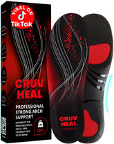 CRUVHEAL front view of insole showing firm arch and full-length support for stability