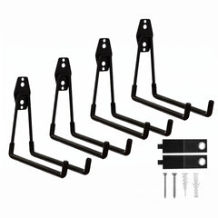 CRXCRC front view of four black wall hooks showing durable finish and compact pack benefit