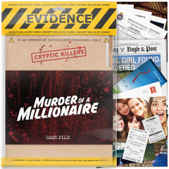 Cryptic Killers box front showing title and immersive cold case packaging benefit