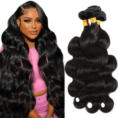 CSCHS bundles laid flat showing full body wave for natural-volume styling