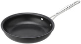 Cuisinart 8-inch skillet front view showing wide flat bottom and sloped sides for even cooking
