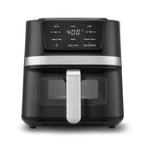 Cuisinart AIR‑80 front view showing stainless steel and black finish, sleek countertop look