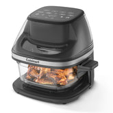 Cuisinart front view showing clear glass basket for easy monitoring