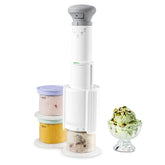 Cuisinart front view showing compact ice cream maker and quick setup benefit