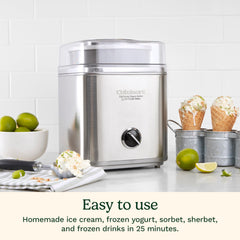 Cuisinart double-insulated freezer bowl close-up, keeps mixes colder longer