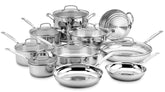 Cuisinart full 17-piece set displayed on counter showing complete collection and versatility
