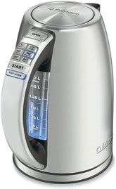 Cuisinart kettle front view showing sleek profile and capacity benefit