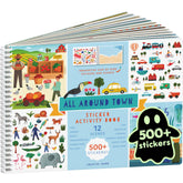 CUPKIN front cover showing colorful town scene and 500 plus stickers benefit: instant play appeal