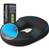 CushZone front view showing donut shape and black cover for ergonomic comfort