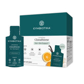 CYMBIOTIKA front view of packet box showing packets and branding for easy travel