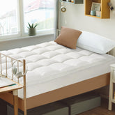CYMULA Twin XL topper front view showing plush surface and clean edges for comfort