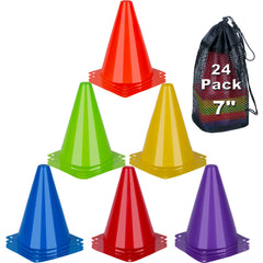 cyrico cones front packaging showing colorful 24-pack, easy transport benefit