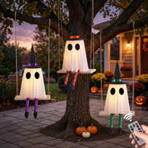 CYSKXYI front view of three packaged swinging ghost set, easy porch upgrade