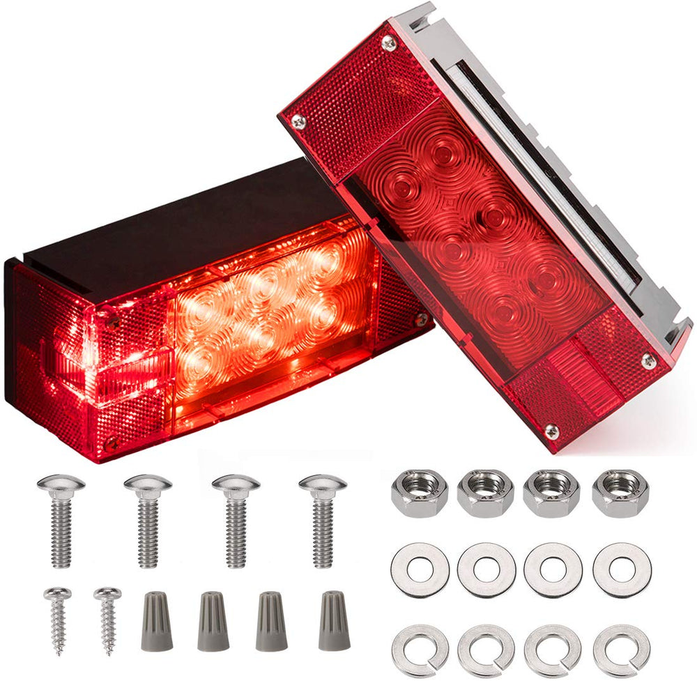 CZC AUTO front view of rectangular trailer light showing clear lens and LED array benefit visibility