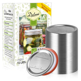 Dalzom front pack of 72 wide mouth lids showing quantity and brand benefit