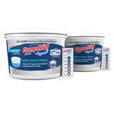 DampRid front packaging showing two fragrance-free absorber buckets protecting spaces