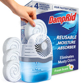 DampRid front view of reusable moisture absorber showing vents and lid benefit quick airflow