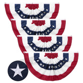 DanCoom front view of 2x4 ft pleated fan bunting showing bold colors and shape