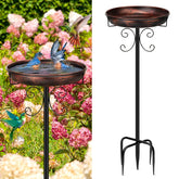 Daoeny front view showing antique bronze bird bath and elegant silhouette for curb appeal