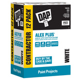 DAP Alex Plus front packaging showing white caulk tubes and brand for reliable sealing