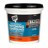 DAP Weatherproof Patching Compound front view showing container and product use benefit